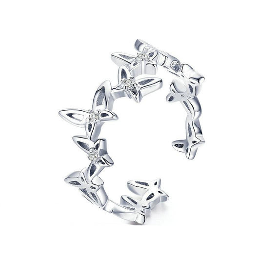 925 Sterling Silver Dancing Butterfly Ring Women’s Jewelry