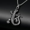 316L Stainless Steel Lizard Pendant Necklaces for Men