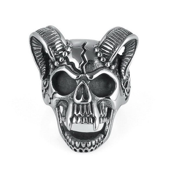 Gothic Goat Skull Skeleton Ring Men’s Jewelry