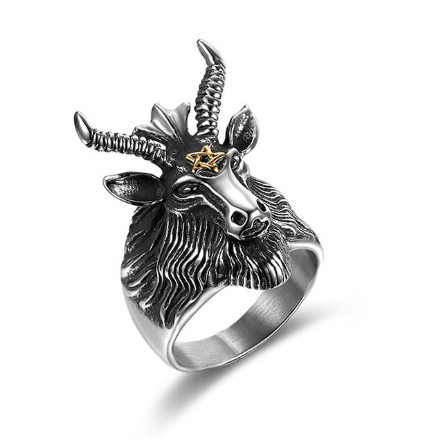 Stainless steel gothic on sale rings