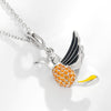 Orange 925 Sterling Silver Hummingbird Designer Pendant