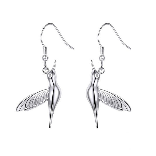 925 Sterling Silver Hummingbird Stud Earrings For Women