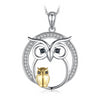 925 Sterling Silver Owl Family Pendant Necklace Women’s Jewelry