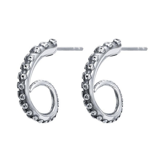 Stainless Steel Octopus Tentacle Stud Earrings for Women