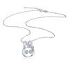925 Sterling Silver Lovely Rabbit with Cubic Zirconia Pendant Necklace