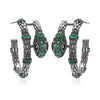 Silver Snake with Cubic Zirconia Stud Earring