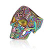 Silver Coated Stainless Steel Skull Head Masonic Ring