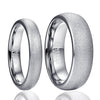 His & Her 6mm/8mm Tungsten Carbide Dome Frosted Sandblasted Finish Wedding Ring Set